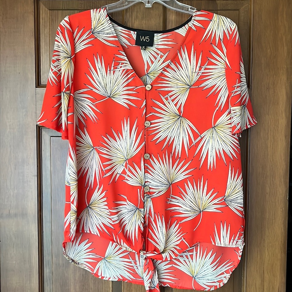 Hi lo tie front blouse